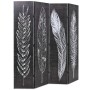 Biombo divisor plegable 160x170 cm plumas blanco y negro de vidaXL, Divisores de ambientes - Ref: Foro24-245890, Precio: 109,...