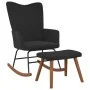 Schaukelstuhl mit Fußstütze aus schwarzem Samt von , Schaukelstühle - Ref: Foro24-327760, Preis: 159,44 €, Rabatt: %