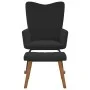 Silla mecedora con reposapiés terciopelo negro de , Mecedoras - Ref: Foro24-327760, Precio: 159,44 €, Descuento: %