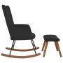 Schaukelstuhl mit Fußstütze aus schwarzem Samt von , Schaukelstühle - Ref: Foro24-327760, Preis: 159,44 €, Rabatt: %