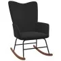 Schaukelstuhl mit Fußstütze aus schwarzem Samt von , Schaukelstühle - Ref: Foro24-327760, Preis: 159,44 €, Rabatt: %