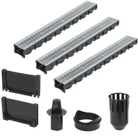 Drainage channels 3 units galvanized steel 3 m by vidaXL, Drains - Ref: Foro24-142877, Price: 81,78 €, Discount: %