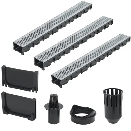 Drainage channels 3 units galvanized steel 3 m by vidaXL, Drains - Ref: Foro24-142877, Price: 81,78 €, Discount: %