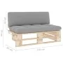 Central sofa made of pallets for impregnated pine wood garden by , Modular outdoor sofas - Ref: Foro24-3066531, Price: 112,06...