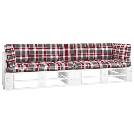 2-Sitzer-Palettensofa mit weiß imprägnierten Kiefernholzkissen von , Gartensets - Ref: Foro24-3066649, Preis: 277,13 €, Rabat...