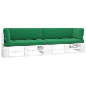 2-seater pallet sofa with white impregnated pine wood cushions by , Garden sets - Ref: Foro24-3066642, Price: 263,51 €, Disco...