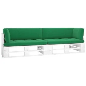 2-Sitzer-Palettensofa mit weiß imprägnierten Kiefernholzkissen von , Gartensets - Ref: Foro24-3066642, Preis: 245,15 €, Rabat...