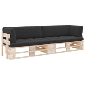 2-seater pallet sofa with impregnated pine wood cushions by , Garden sets - Ref: Foro24-3066680, Price: 298,53 €, Discount: %