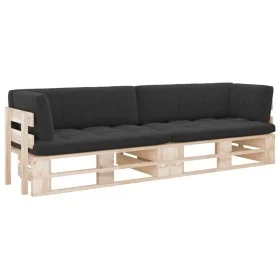 2-seater pallet sofa with impregnated pine wood cushions by , Garden sets - Ref: Foro24-3066680, Price: 260,97 €, Discount: %