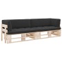 2-Sitzer-Palettensofa mit Kissen aus imprägniertem Kiefernholz von , Gartensets - Ref: Foro24-3066680, Preis: 298,53 €, Rabat...