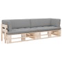 2-Sitzer-Palettensofa mit Kissen aus imprägniertem Kiefernholz von , Gartensets - Ref: Foro24-3066675, Preis: 299,05 €, Rabat...