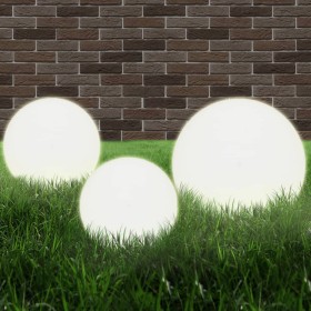 Juego de lámparas de bola LED 3 pzas esféricas 20/30/40 cm PMMA