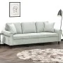 Sofá de 3 plazas con cojines terciopelo gris claro 180 cm de , Sofás - Ref: Foro24-3200955, Precio: 293,84 €, Descuento: %
