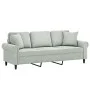 Sofá de 3 plazas con cojines terciopelo gris claro 180 cm de , Sofás - Ref: Foro24-3200955, Precio: 293,84 €, Descuento: %