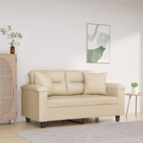 2-Sitzer-Sofa mit cremefarbenen Mikrofaser-Stoffkissen, 120 cm von , Sofas - Ref: Foro24-3200969, Preis: 238,84 €, Rabatt: %