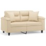 2-seater sofa with cream microfiber fabric cushions 120 cm by , Sofas - Ref: Foro24-3200969, Price: 242,42 €, Discount: %