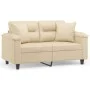 2-seater sofa with cream microfiber fabric cushions 120 cm by , Sofas - Ref: Foro24-3200969, Price: 238,84 €, Discount: %