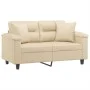 2-seater sofa with cream microfiber fabric cushions 120 cm by , Sofas - Ref: Foro24-3200969, Price: 238,84 €, Discount: %