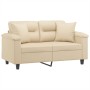2-Sitzer-Sofa mit cremefarbenen Mikrofaser-Stoffkissen, 120 cm von , Sofas - Ref: Foro24-3200969, Preis: 242,42 €, Rabatt: %