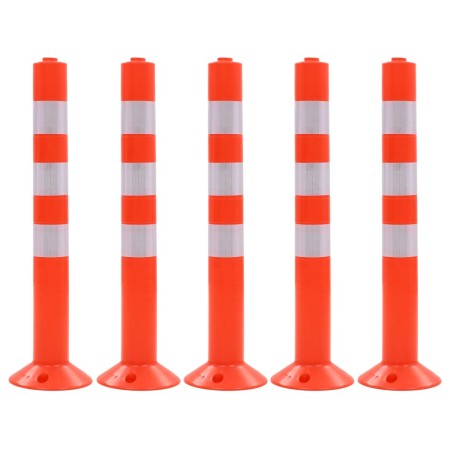 Plastic traffic control bollards 75 cm 5 units by vidaXL, Parking signs and fords - Ref: Foro24-142829, Price: 98,02 €, Disco...
