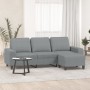 3-Sitzer-Sofa mit Hocker aus hellgrauem Stoff, 180 cm von , Sofas - Ref: Foro24-3201151, Preis: 331,27 €, Rabatt: %