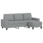 3-seater sofa with light gray fabric stool 180 cm by , Sofas - Ref: Foro24-3201151, Price: 269,56 €, Discount: %