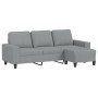 3-Sitzer-Sofa mit Hocker aus hellgrauem Stoff, 180 cm von , Sofas - Ref: Foro24-3201151, Preis: 331,27 €, Rabatt: %