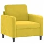 Sillón con taburete terciopelo amarillo 60 cm de , Sofás - Ref: Foro24-3201170, Precio: 196,61 €, Descuento: %