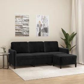 3-Sitzer-Sofa mit schwarzem Samthocker 180 cm von , Sofas - Ref: Foro24-3201179, Preis: 310,61 €, Rabatt: %