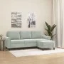 3-seater sofa with light gray velvet stool 180 cm by , Sofas - Ref: Foro24-3201215, Price: 330,33 €, Discount: %