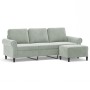 3-seater sofa with light gray velvet stool 180 cm by , Sofas - Ref: Foro24-3201215, Price: 335,62 €, Discount: %