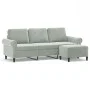 3-seater sofa with light gray velvet stool 180 cm by , Sofas - Ref: Foro24-3201215, Price: 330,33 €, Discount: %