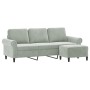 3-seater sofa with light gray velvet stool 180 cm by , Sofas - Ref: Foro24-3201215, Price: 335,62 €, Discount: %