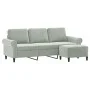 3-seater sofa with light gray velvet stool 180 cm by , Sofas - Ref: Foro24-3201215, Price: 330,33 €, Discount: %