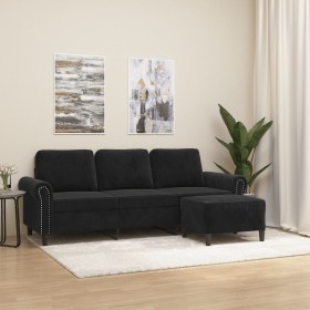 3-Sitzer-Sofa mit schwarzem Samthocker 180 cm von , Sofas - Ref: Foro24-3201220, Preis: 370,73 €, Rabatt: %