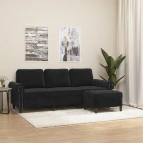 3-Sitzer-Sofa mit schwarzem Samthocker 180 cm von , Sofas - Ref: Foro24-3201220, Preis: 363,25 €, Rabatt: %