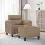 Sillón con taburete cuero sintético color capuchino 60 cm de , Sofás - Ref: Foro24-3201241, Precio: 201,60 €, Descuento: %