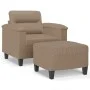 Sillón con taburete cuero sintético color capuchino 60 cm de , Sofás - Ref: Foro24-3201241, Precio: 201,60 €, Descuento: %