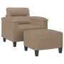 Sillón con taburete cuero sintético color capuchino 60 cm de , Sofás - Ref: Foro24-3201241, Precio: 201,60 €, Descuento: %