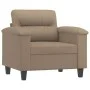 Sillón con taburete cuero sintético color capuchino 60 cm de , Sofás - Ref: Foro24-3201241, Precio: 201,60 €, Descuento: %