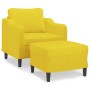 Armchair with stool light yellow fabric 60 cm by , Sofas - Ref: Foro24-3201132, Price: 186,44 €, Discount: %