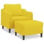 Armchair with stool light yellow fabric 60 cm by , Sofas - Ref: Foro24-3201132, Price: 183,33 €, Discount: %