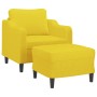 Armchair with stool light yellow fabric 60 cm by , Sofas - Ref: Foro24-3201132, Price: 186,44 €, Discount: %