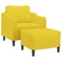 Armchair with stool light yellow fabric 60 cm by , Sofas - Ref: Foro24-3201132, Price: 183,33 €, Discount: %