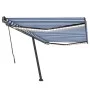 Manuell einziehbare Markise mit blauem und weißem LED-Licht, 500 x 350 cm von , Markisen - Ref: Foro24-3069861, Preis: 599,87...