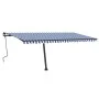 Manuell einziehbare Markise mit blauem und weißem LED-Licht, 500 x 350 cm von , Markisen - Ref: Foro24-3069861, Preis: 599,87...