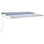 Manuell einziehbare Markise mit blauem und weißem LED-Licht, 500 x 350 cm von , Markisen - Ref: Foro24-3069861, Preis: 612,04...