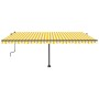 Manual retractable awning with yellow and white LED light 500x350 cm by , Awnings - Ref: Foro24-3069863, Price: 750,93 €, Dis...