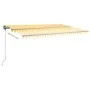 Toldo retráctil manual con luz LED amarillo y blanco 500x350 cm de , Toldos - Ref: Foro24-3069863, Precio: 599,28 €, Descuent...