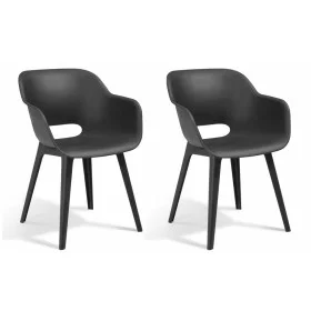 Keter Akola garden chairs 2 units graphite by , Garden chairs - Ref: Foro24-422804, Price: 153,52 €, Discount: %
